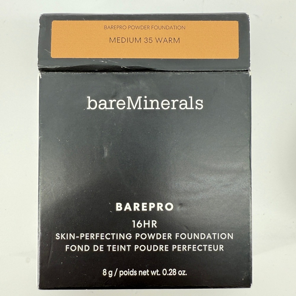 bareMinerals BarePro 16HR‎ Skin-Perfecting Powder Foundation Medium 35 Warm New - Picture 6 of 8
